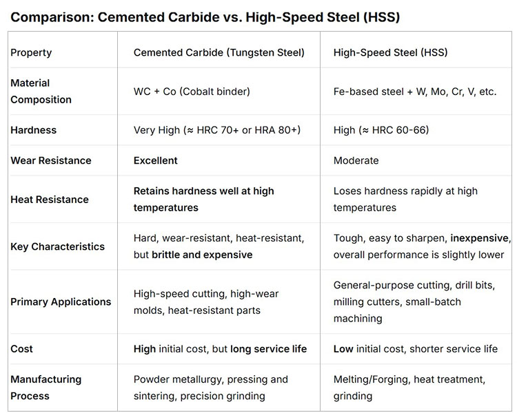 超硬とHSSの比較